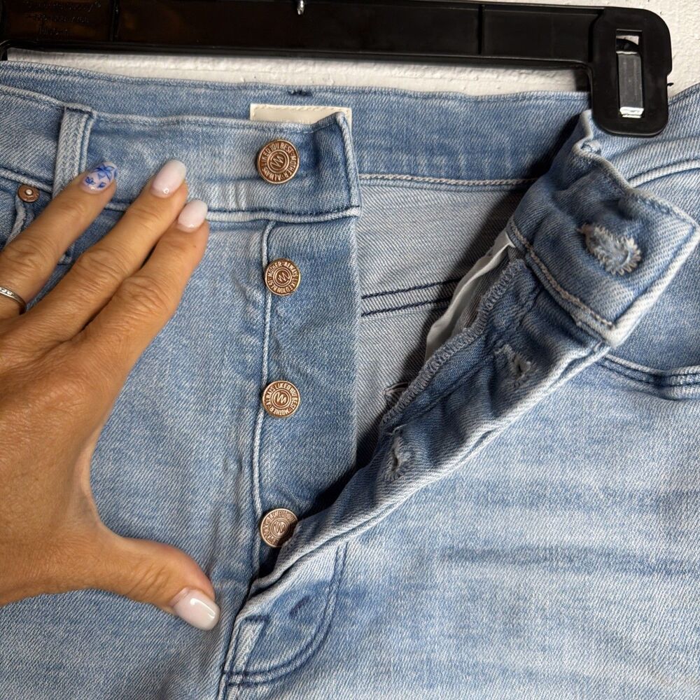 Mother Jeans The Proper Short in Cutting Glass 27 Button Fly Festival Coastal - Picture 2 of 8